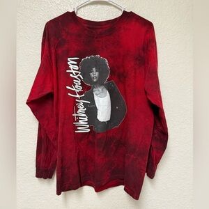 WHITNEY HOUSTON “I’m Every Woman” Red Graphic Long Sleeve Shirt Size Large
